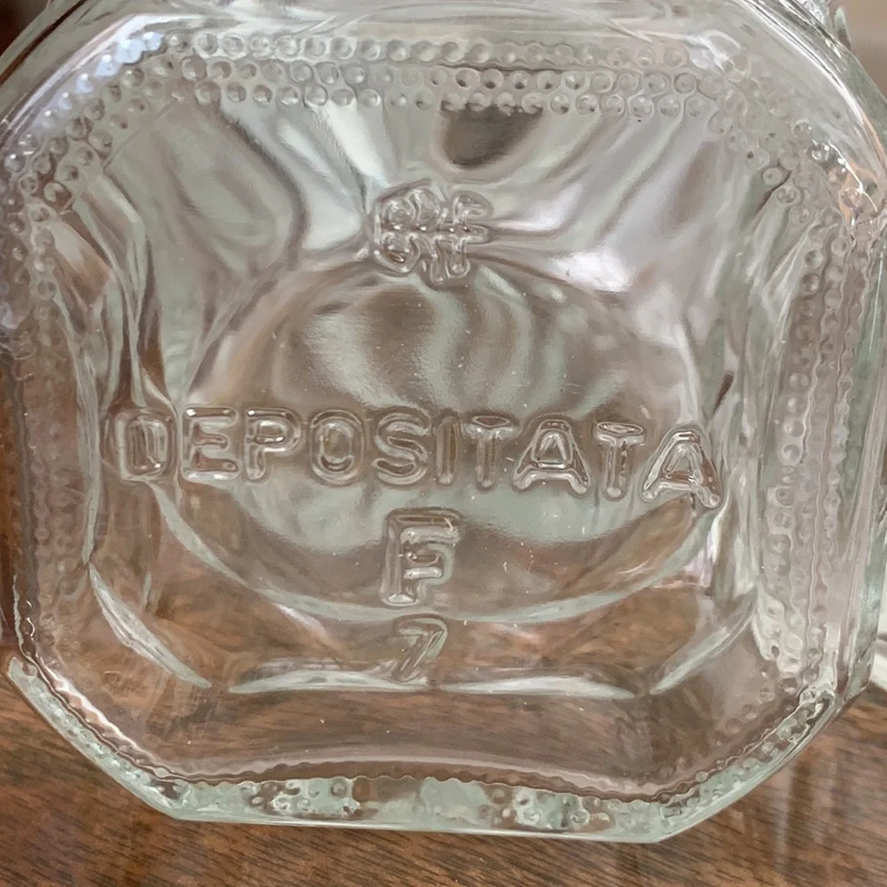 Depositata Liquor Decanter Italian Glass Cork Stopper Vintage Spirits Bottle